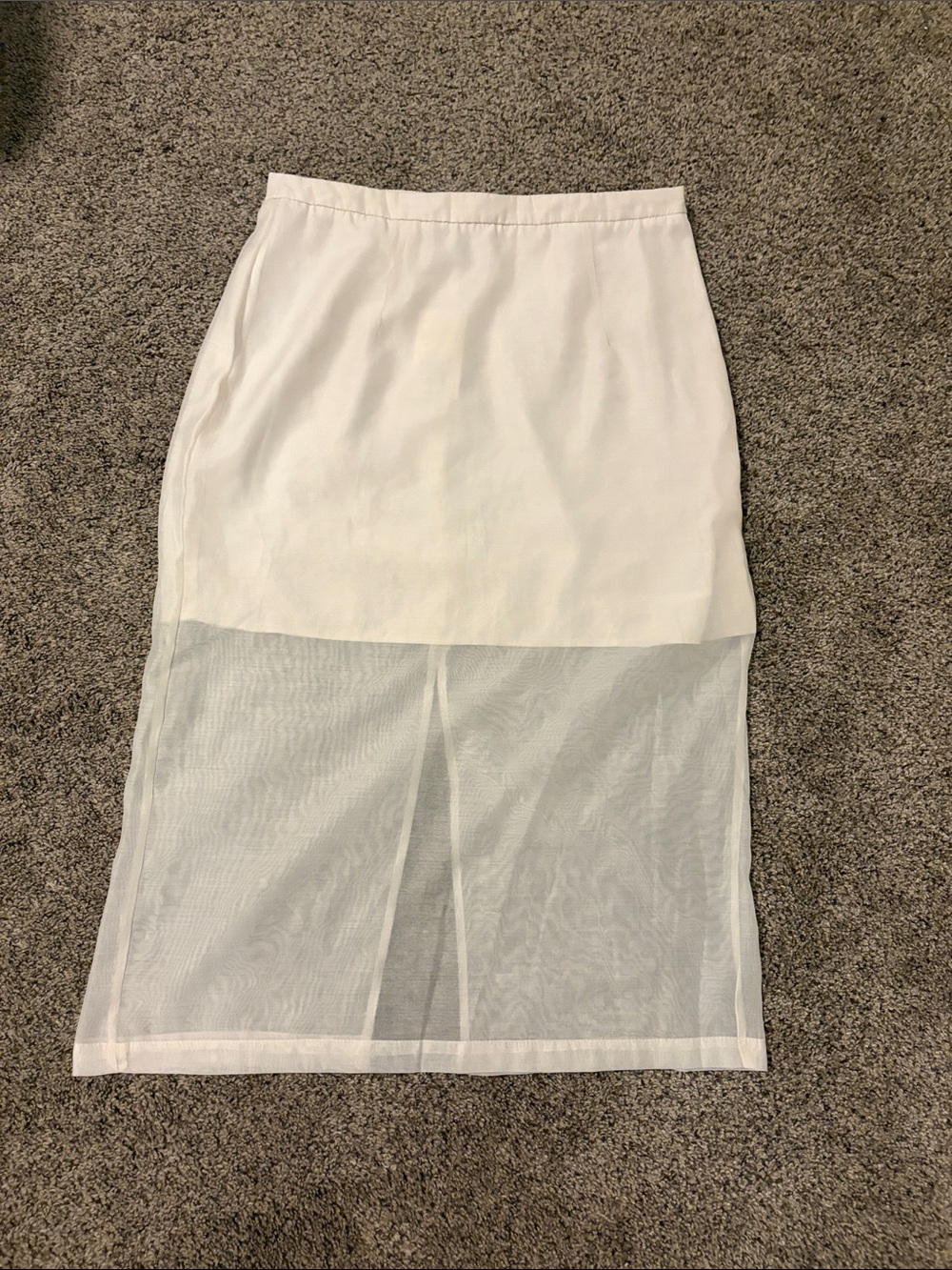 a new day White Sheer-Panel Pencil Skirt